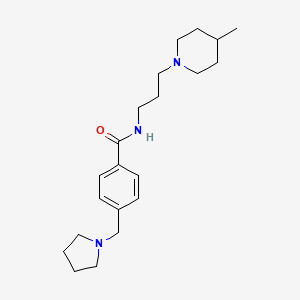 molecular formula C21H33N3O B4554652 N-[3-(4-methyl-1-piperidinyl)propyl]-4-(1-pyrrolidinylmethyl)benzamide 