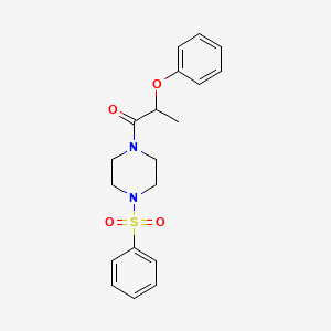 molecular formula C19H22N2O4S B4554660 2-PHENOXY-1-[4-(PHENYLSULFONYL)PIPERAZINO]-1-PROPANONE 