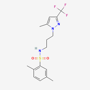 molecular formula C16H20F3N3O2S B4554675 2,5-dimethyl-N-{3-[5-methyl-3-(trifluoromethyl)-1H-pyrazol-1-yl]propyl}benzenesulfonamide 