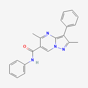 molecular formula C21H18N4O B4554692 2,5-dimethyl-N,3-diphenylpyrazolo[1,5-a]pyrimidine-6-carboxamide 