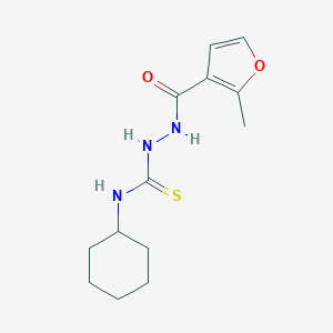 molecular formula C13H19N3O2S B455470 N-cyclohexyl-2-[(2-methylfuran-3-yl)carbonyl]hydrazinecarbothioamide 