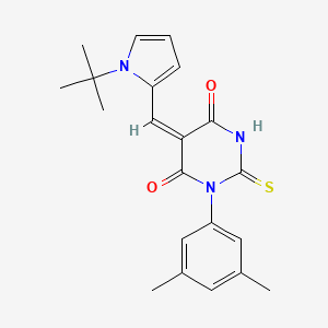 (5E)-5-[(1-TERT-BUTYL-1H-PYRROL-2-YL)METHYLIDENE]-1-(3,5-DIMETHYLPHENYL)-2-SULFANYLIDENE-1,3-DIAZINANE-4,6-DIONE