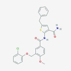 5-Benzyl-2-({3-[(2-chlorophenoxy)methyl]-4-methoxybenzoyl}amino)-3-thiophenecarboxamide
