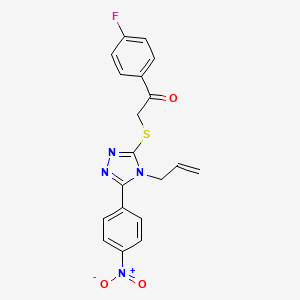 molecular formula C19H15FN4O3S B4554776 1-(4-fluorophenyl)-2-{[5-(4-nitrophenyl)-4-(prop-2-en-1-yl)-4H-1,2,4-triazol-3-yl]sulfanyl}ethanone 