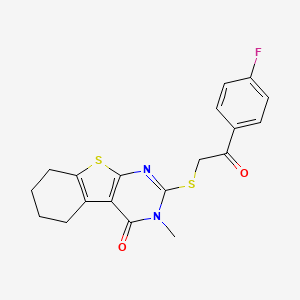 molecular formula C19H17FN2O2S2 B4554804 2-{[2-(4-fluorophenyl)-2-oxoethyl]sulfanyl}-3-methyl-5,6,7,8-tetrahydro[1]benzothieno[2,3-d]pyrimidin-4(3H)-one 