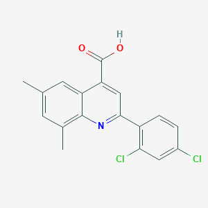 molecular formula C18H13Cl2NO2 B455481 2-(2,4-Dichlorophenyl)-6,8-dimethylquinoline-4-carboxylic acid 