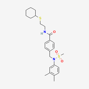 molecular formula C25H34N2O3S2 B4554810 N-[2-(cyclohexylsulfanyl)ethyl]-4-{[(3,4-dimethylphenyl)(methylsulfonyl)amino]methyl}benzamide 