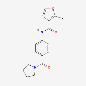 2-methyl-N-[4-(pyrrolidine-1-carbonyl)phenyl]furan-3-carboxamide