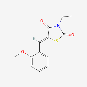 molecular formula C13H13NO3S B4554817 3-ethyl-5-(2-methoxybenzylidene)-1,3-thiazolidine-2,4-dione 