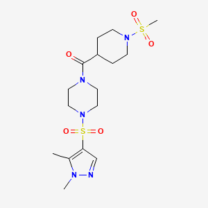 {4-[(1,5-DIMETHYL-1H-PYRAZOL-4-YL)SULFONYL]PIPERAZINO}[1-(METHYLSULFONYL)-4-PIPERIDYL]METHANONE