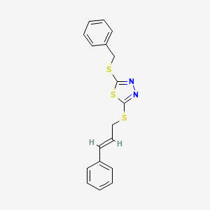 molecular formula C18H16N2S3 B4554826 2-(Benzylthio)-5-(cinnamylthio)-1,3,4-thiadiazole CAS No. 477735-15-2