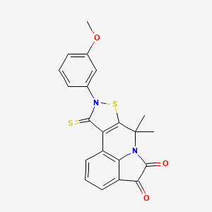 9-(3-methoxyphenyl)-7,7-dimethyl-10-thioxo-9,10-dihydro-7H-pyrrolo[3,2,1-ij][1,2]thiazolo[5,4-c]quinoline-4,5-dione