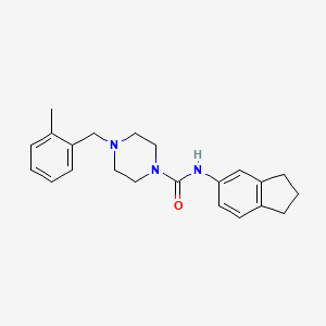 molecular formula C22H27N3O B4554860 N-(2,3-dihydro-1H-inden-5-yl)-4-(2-methylbenzyl)-1-piperazinecarboxamide 