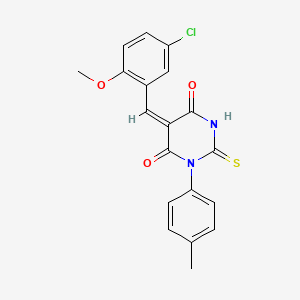 5-(5-chloro-2-methoxybenzylidene)-1-(4-methylphenyl)-2-thioxodihydro-4,6(1H,5H)-pyrimidinedione