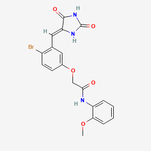 molecular formula C19H16BrN3O5 B4554863 2-{4-bromo-3-[(2,5-dioxo-4-imidazolidinylidene)methyl]phenoxy}-N-(2-methoxyphenyl)acetamide 