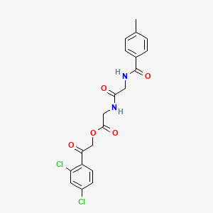 molecular formula C20H18Cl2N2O5 B4554886 2-(2,4-DICHLOROPHENYL)-2-OXOETHYL 2-({2-[(4-METHYLBENZOYL)AMINO]ACETYL}AMINO)ACETATE 