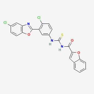 N-{[4-chloro-3-(5-chloro-1,3-benzoxazol-2-yl)phenyl]carbamothioyl}-1-benzofuran-2-carboxamide