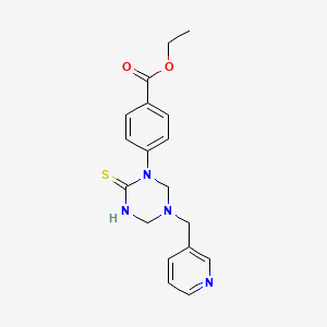 molecular formula C18H20N4O2S B4554903 ETHYL 4-[5-(3-PYRIDYLMETHYL)-2-THIOXO-1,3,5-TRIAZINAN-1-YL]BENZOATE 