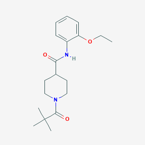 molecular formula C19H28N2O3 B4554918 1-(2,2-dimethylpropanoyl)-N-(2-ethoxyphenyl)piperidine-4-carboxamide 