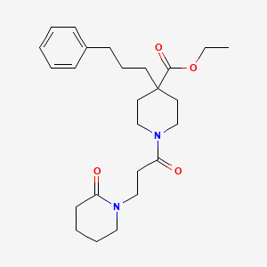 ethyl 1-[3-(2-oxo-1-piperidinyl)propanoyl]-4-(3-phenylpropyl)-4-piperidinecarboxylate