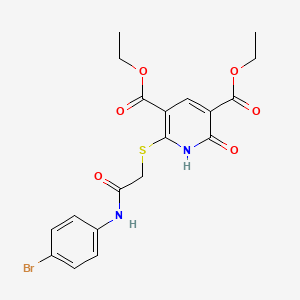 3,5-DIETHYL 2-({[(4-BROMOPHENYL)CARBAMOYL]METHYL}SULFANYL)-6-HYDROXYPYRIDINE-3,5-DICARBOXYLATE