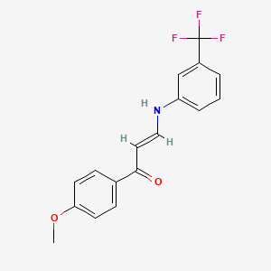 molecular formula C17H14F3NO2 B4554975 1-(4-methoxyphenyl)-3-{[3-(trifluoromethyl)phenyl]amino}-2-propen-1-one 