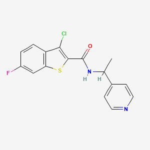 3-chloro-6-fluoro-N-[1-(pyridin-4-yl)ethyl]-1-benzothiophene-2-carboxamide