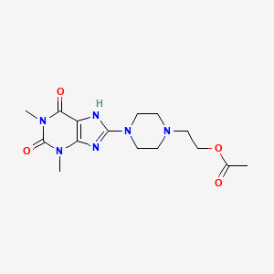 2-[4-(1,3-dimethyl-2,6-dioxo-2,3,6,7-tetrahydro-1H-purin-8-yl)piperazin-1-yl]ethyl acetate