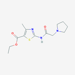 ethyl 4-methyl-2-[(1-pyrrolidinylacetyl)amino]-1,3-thiazole-5-carboxylate