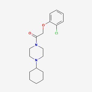 molecular formula C18H25ClN2O2 B4555139 2-(2-CHLOROPHENOXY)-1-(4-CYCLOHEXYLPIPERAZINO)-1-ETHANONE 