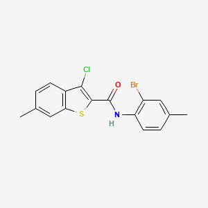 molecular formula C17H13BrClNOS B4555141 N-(2-Bromo-4-methylphenyl)-3-chloro-6-methylbenzo[b]thiophene-2-carboxamide 