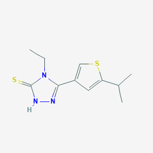 molecular formula C11H15N3S2 B455516 4-乙基-5-(5-异丙基噻吩-3-基)-4H-1,2,4-三唑-3-硫醇 CAS No. 438230-75-2