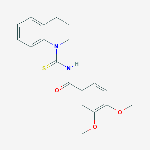 molecular formula C19H20N2O3S B4555187 N-(3,4-dihydro-1(2H)-quinolinylcarbonothioyl)-3,4-dimethoxybenzamide 