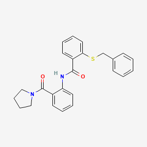 2-(benzylthio)-N-[2-(1-pyrrolidinylcarbonyl)phenyl]benzamide