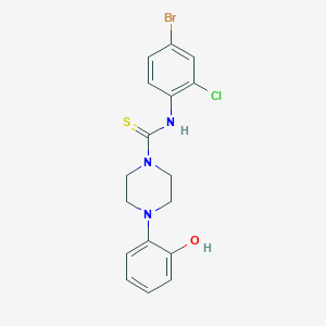 molecular formula C17H17BrClN3OS B4555263 N-(4-bromo-2-chlorophenyl)-4-(2-hydroxyphenyl)-1-piperazinecarbothioamide 