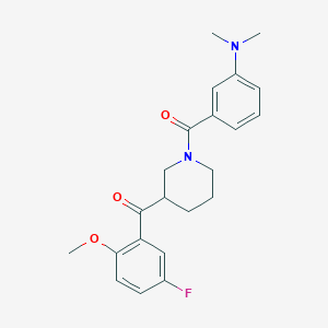 molecular formula C22H25FN2O3 B4555285 {1-[3-(dimethylamino)benzoyl]-3-piperidinyl}(5-fluoro-2-methoxyphenyl)methanone 