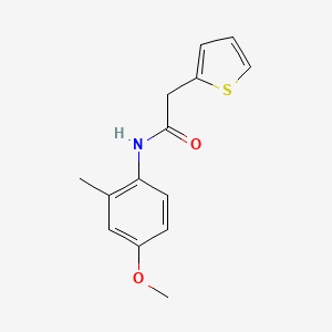 molecular formula C14H15NO2S B4555298 N-(4-methoxy-2-methylphenyl)-2-(thiophen-2-yl)acetamide 