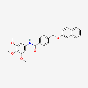 molecular formula C27H25NO5 B4555318 4-[(2-NAPHTHYLOXY)METHYL]-N~1~-(3,4,5-TRIMETHOXYPHENYL)BENZAMIDE 