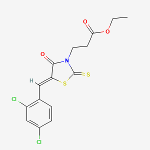 ethyl 3-[5-(2,4-dichlorobenzylidene)-4-oxo-2-thioxo-1,3-thiazolidin-3-yl]propanoate