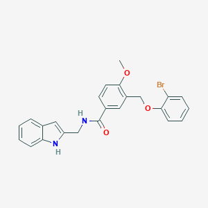 molecular formula C24H21BrN2O3 B455536 3-[(2-bromophenoxy)methyl]-N-(1H-indol-2-ylmethyl)-4-methoxybenzamide 