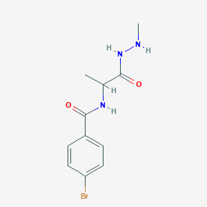 molecular formula C11H14BrN3O2 B455537 4-bromo-N-[1-methyl-2-(2-methylhydrazino)-2-oxoethyl]benzamide 