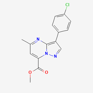 molecular formula C15H12ClN3O2 B4555388 methyl 3-(4-chlorophenyl)-5-methylpyrazolo[1,5-a]pyrimidine-7-carboxylate 