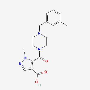 1-METHYL-5-{[4-(3-METHYLBENZYL)PIPERAZINO]CARBONYL}-1H-PYRAZOLE-4-CARBOXYLIC ACID