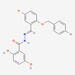 molecular formula C21H16Br2N2O4 B4555403 N'-{5-bromo-2-[(4-bromobenzyl)oxy]benzylidene}-2,5-dihydroxybenzohydrazide 