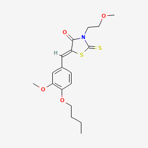 molecular formula C18H23NO4S2 B4555429 5-(4-butoxy-3-methoxybenzylidene)-3-(2-methoxyethyl)-2-thioxo-1,3-thiazolidin-4-one 