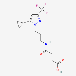 4-({3-[5-cyclopropyl-3-(trifluoromethyl)-1H-pyrazol-1-yl]propyl}amino)-4-oxobutanoic acid