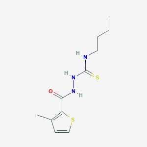 molecular formula C11H17N3OS2 B455545 N-butyl-2-[(3-methyl-2-thienyl)carbonyl]hydrazinecarbothioamide 