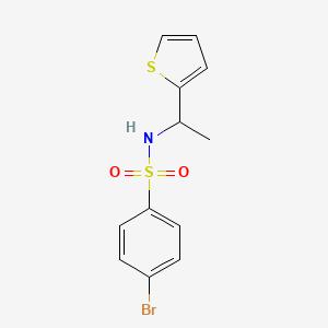 molecular formula C12H12BrNO2S2 B4555466 4-BROMO-N-[1-(THIOPHEN-2-YL)ETHYL]BENZENE-1-SULFONAMIDE 