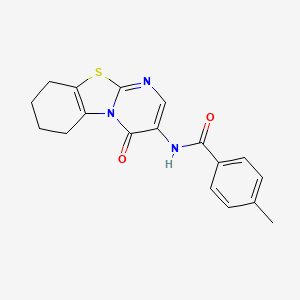 4-methyl-N-(4-oxo-6,7,8,9-tetrahydro-4H-pyrimido[2,1-b][1,3]benzothiazol-3-yl)benzamide