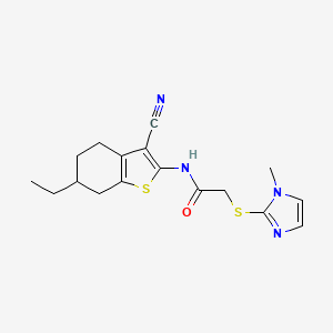 N-(3-cyano-6-ethyl-4,5,6,7-tetrahydro-1-benzothiophen-2-yl)-2-[(1-methyl-1H-imidazol-2-yl)sulfanyl]acetamide